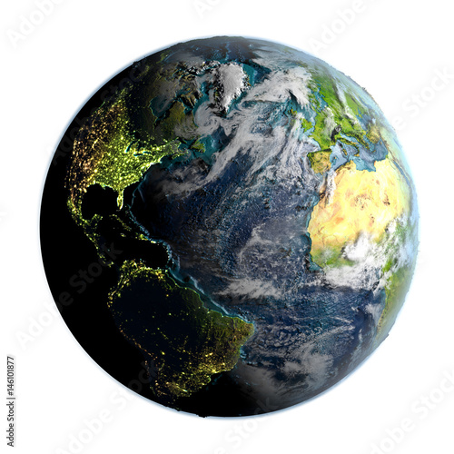 Northern Hemisphere on detailed planet Earth