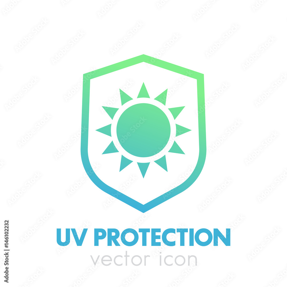 UV protection icon on white UV protection icon on white