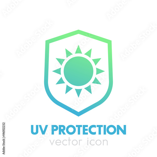 UV protection icon on white