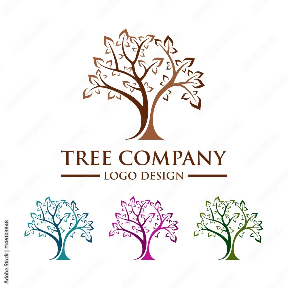Obraz premium Tree Logo Design Vector Template