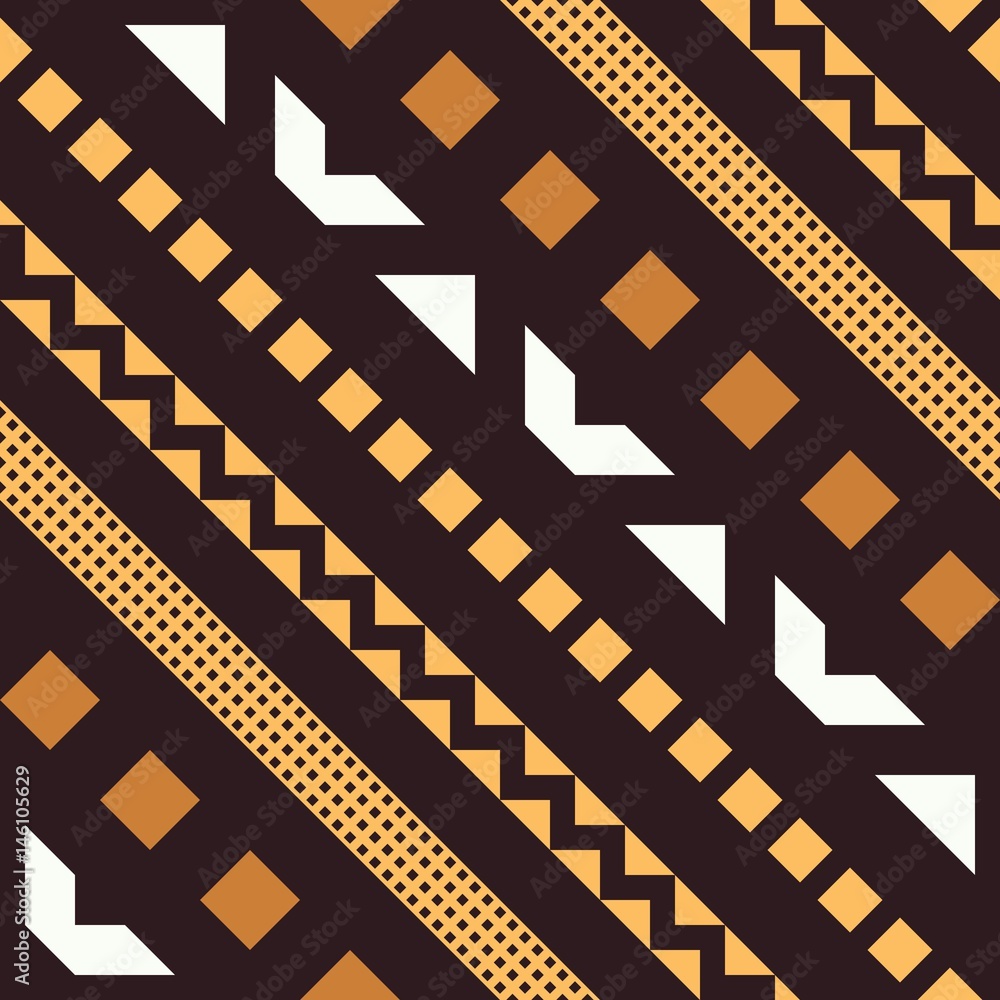 Ethnic Tribal Seamless Pattern. Geometric Ornamental illustration. Decorative Stylish Texture