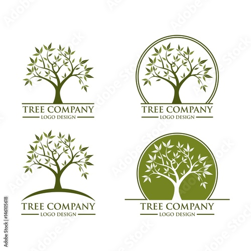 Green Tree Design Logo Vector Template