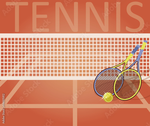Tennis court, vector illustration