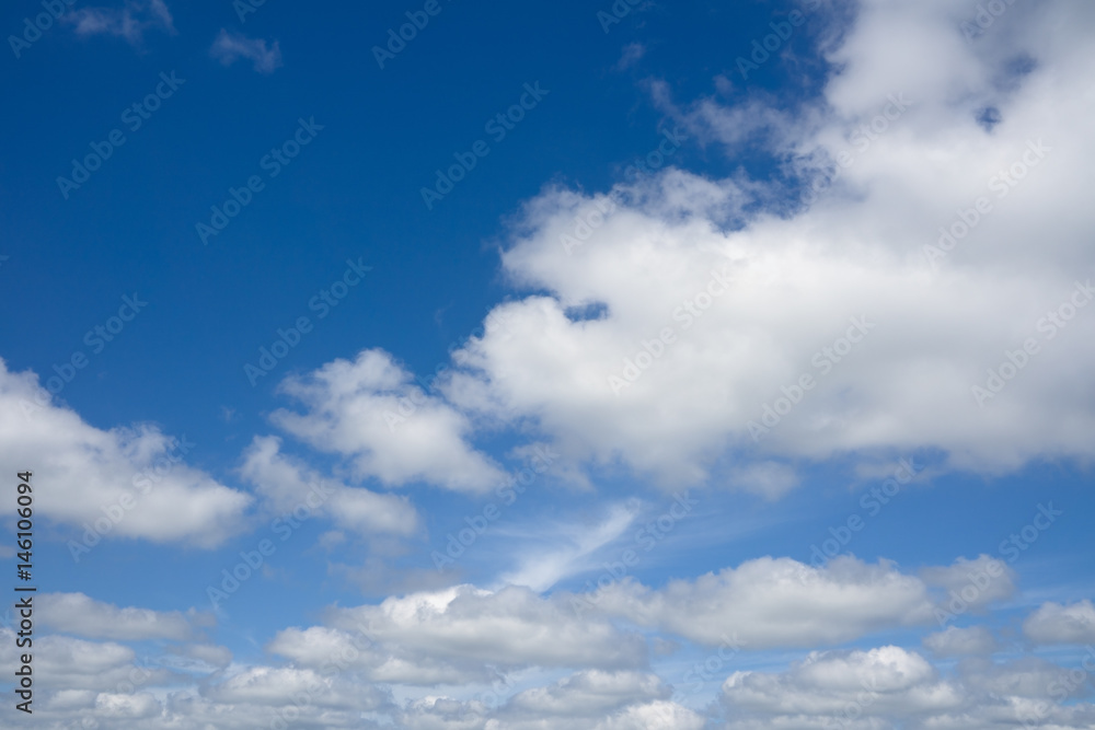 Blue sky with flying clouds over horizon, heaven. Blue sky with flying clouds over horizon, heaven.