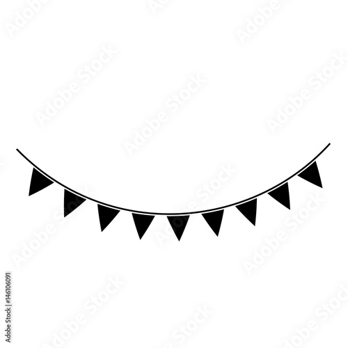 decorative  pennants icon over white background. vector illustration