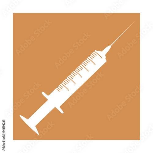 color square frame with syringe vector illustration