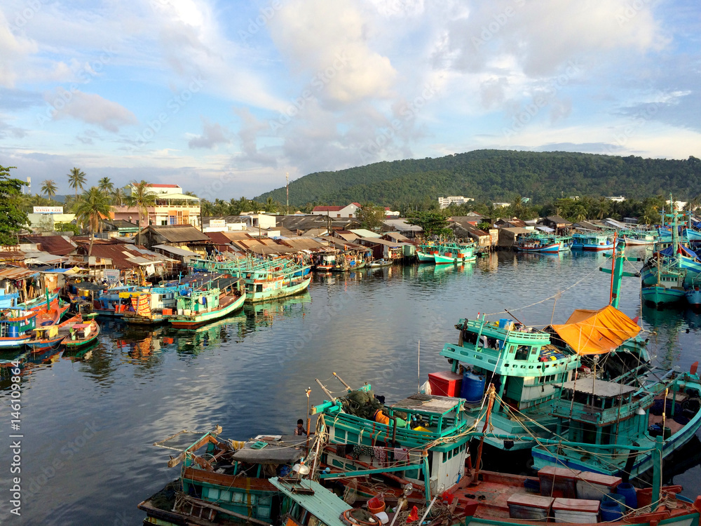 Fischerhafen auf Phu Quoc in Vietnam