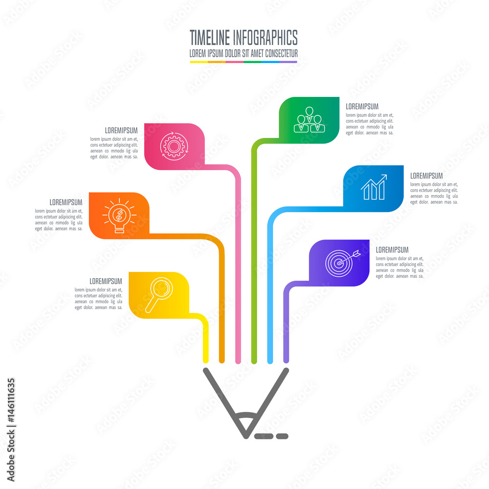 Education infographics template 6 step option. Timeline infographic design vector. Education infographics template 6 step option. Timeline infographic design vector.