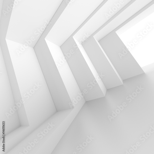 Abstract Architecture Design. White Modern Background. Minimal Building Construction © radharamana