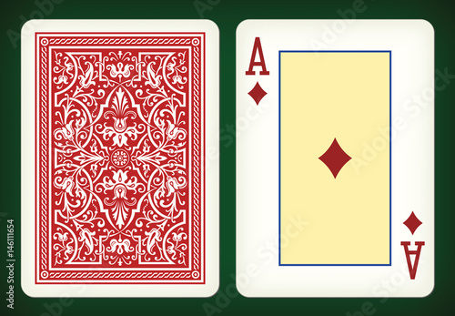 Ace of diamonds - playing cards vector illustration