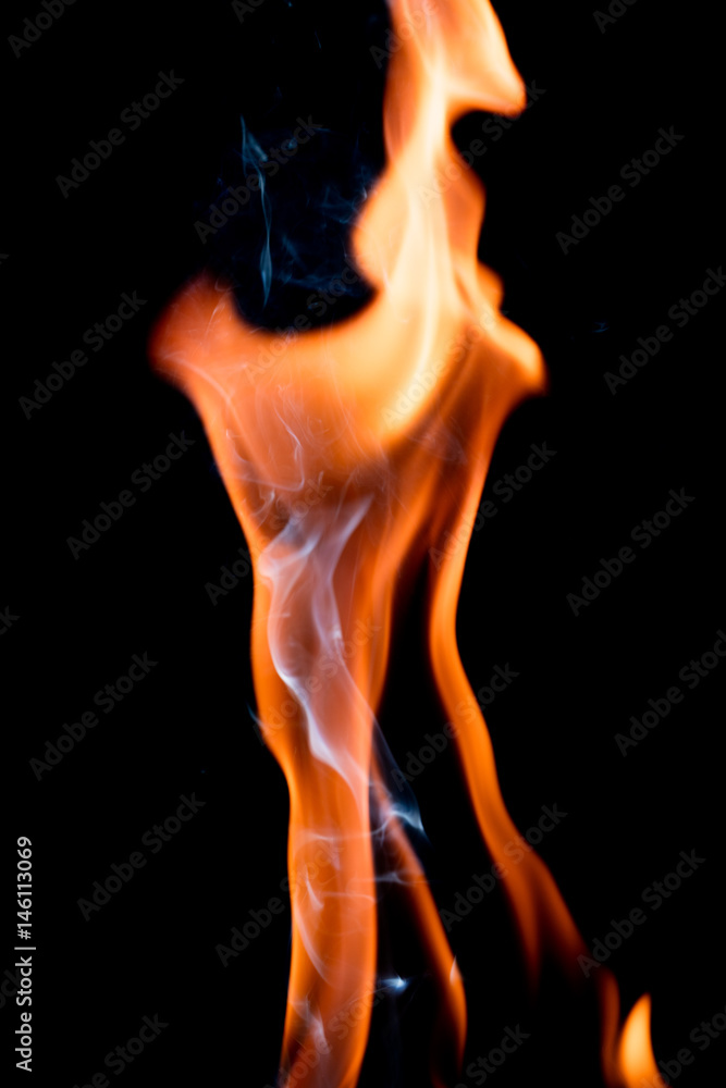 Close up view of natural flame with smoke Close up view of natural flame with smoke