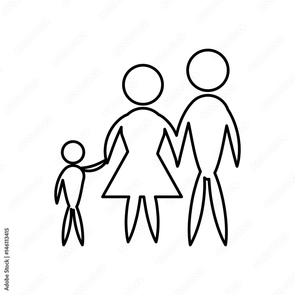 Family, pictogram father, mother and son vector illustration design Family, pictogram father, mother and son vector illustration design