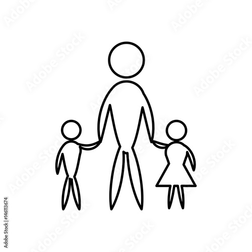 Family, pictogram father, mother and son vector illustration design