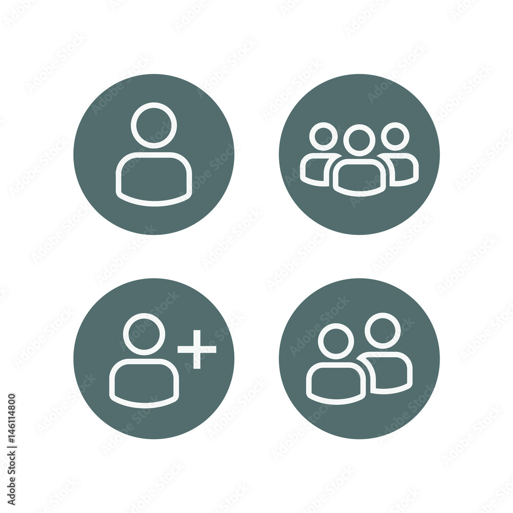 User Profile Group Set Icon Symbol. Vector User Profile Group Set Icon Symbol. Vector