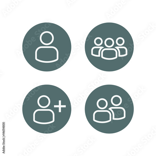 User Profile Group Set Icon Symbol. Vector