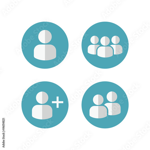 User Profile Group Set Icon Symbol. Vector