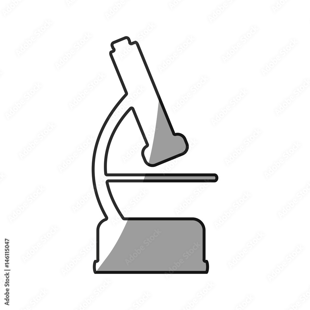 grayscale silhouette with icon of microscope tool vector illustration grayscale silhouette with icon of microscope tool vector illustration