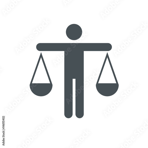 Choice concept pictogramm. Man pondering all the choices before making a decision. Vector, flat design