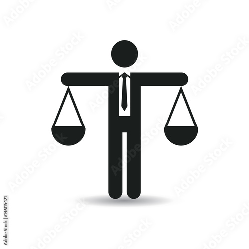 Choice concept pictogramm. Man pondering all the choices before making a decision. Vector, flat design