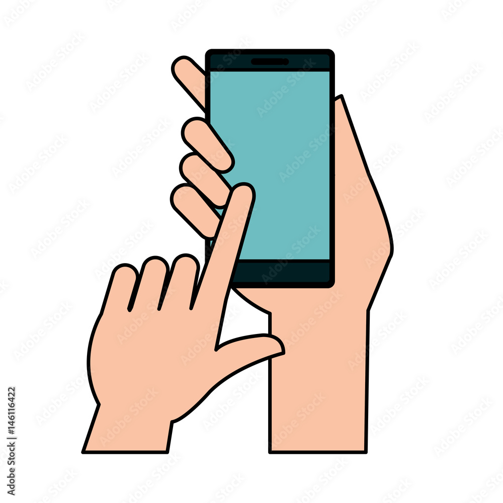 hand user with smartphone device isolated icon vector illustration design hand user with smartphone device isolated icon vector illustration design