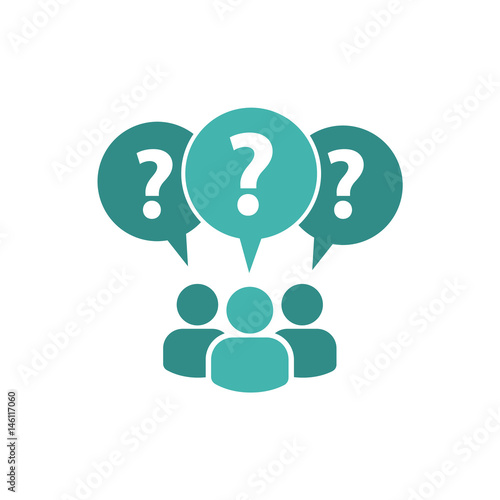 Pictogram of question mark. FAQ icon. Information exchange theme icon. Vector, flat, eps 10