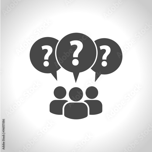 Pictogram of question mark. FAQ icon. Information exchange theme icon. Vector, flat, eps 10