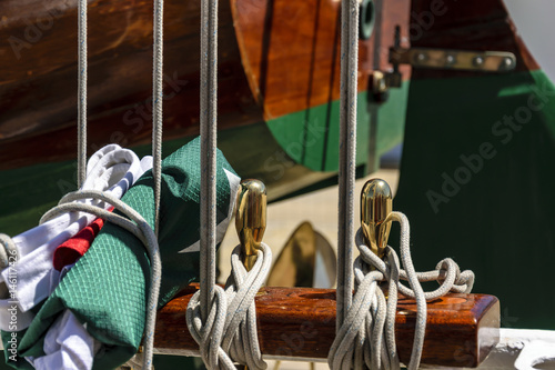 Detail of a sailboat