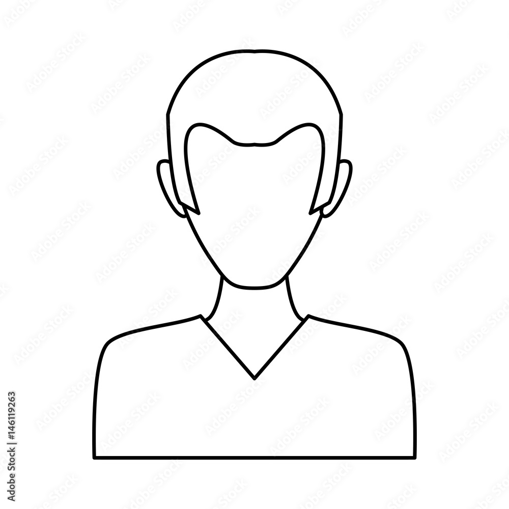 Male profile faceless flat vector illustration design Male profile faceless flat vector illustration design