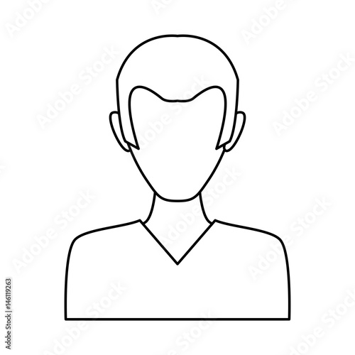 Male profile faceless flat vector illustration design