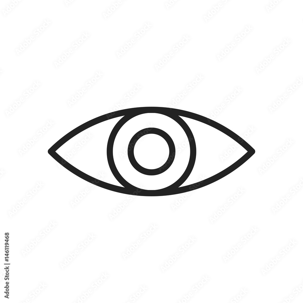 Simple eye icon vector. Eyesight pictogram in flat style. Simple eye icon vector. Eyesight pictogram in flat style.