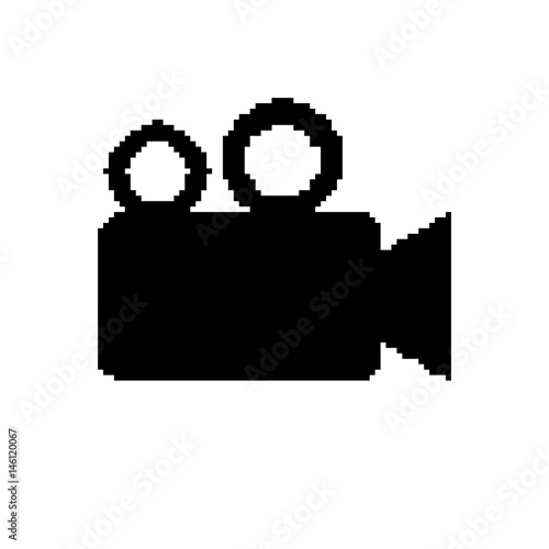 Vector  of video camera icon 8 bit pixel. EPS8 .