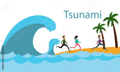 Tsunami. A big wave