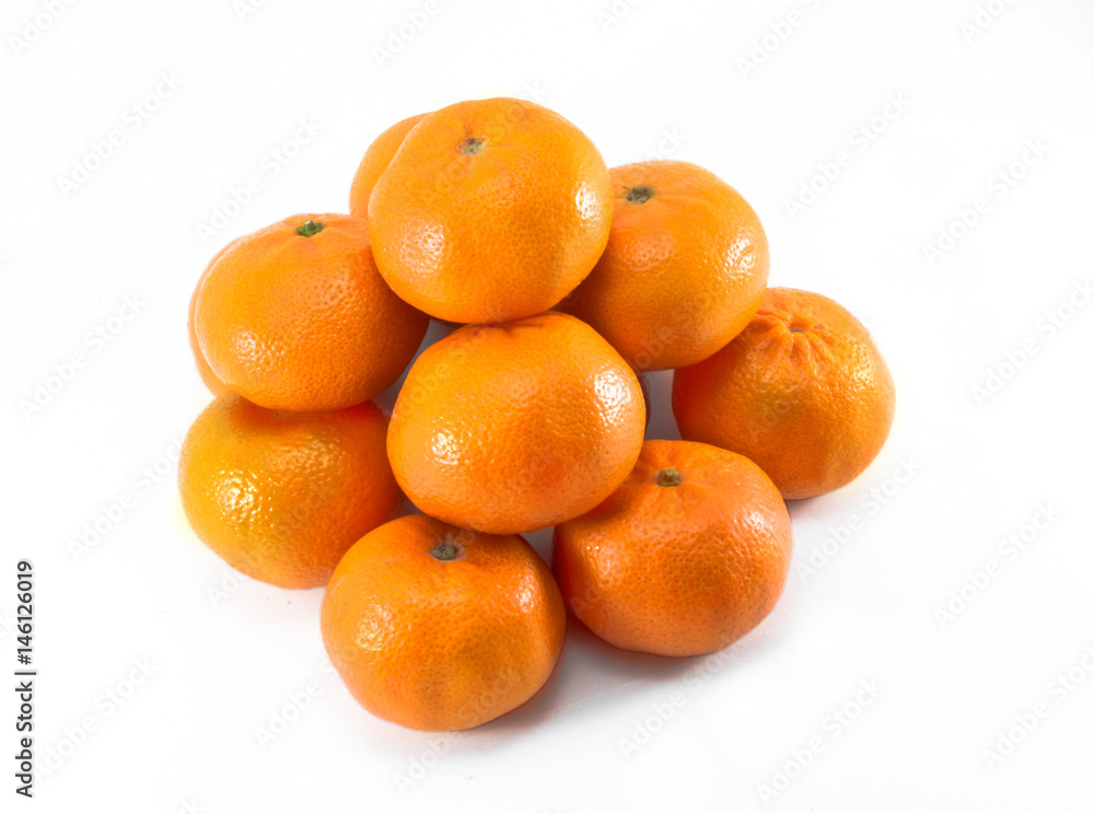 Orange mandarin pile isolated on white background. Orange mandarin pile isolated on white background.