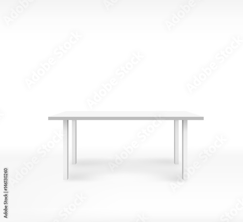 Empty white top table on isolated background. Template desk
