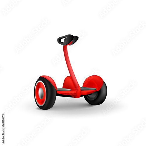  Flat design of segway. Individual transport gyrometer vector illustration.
