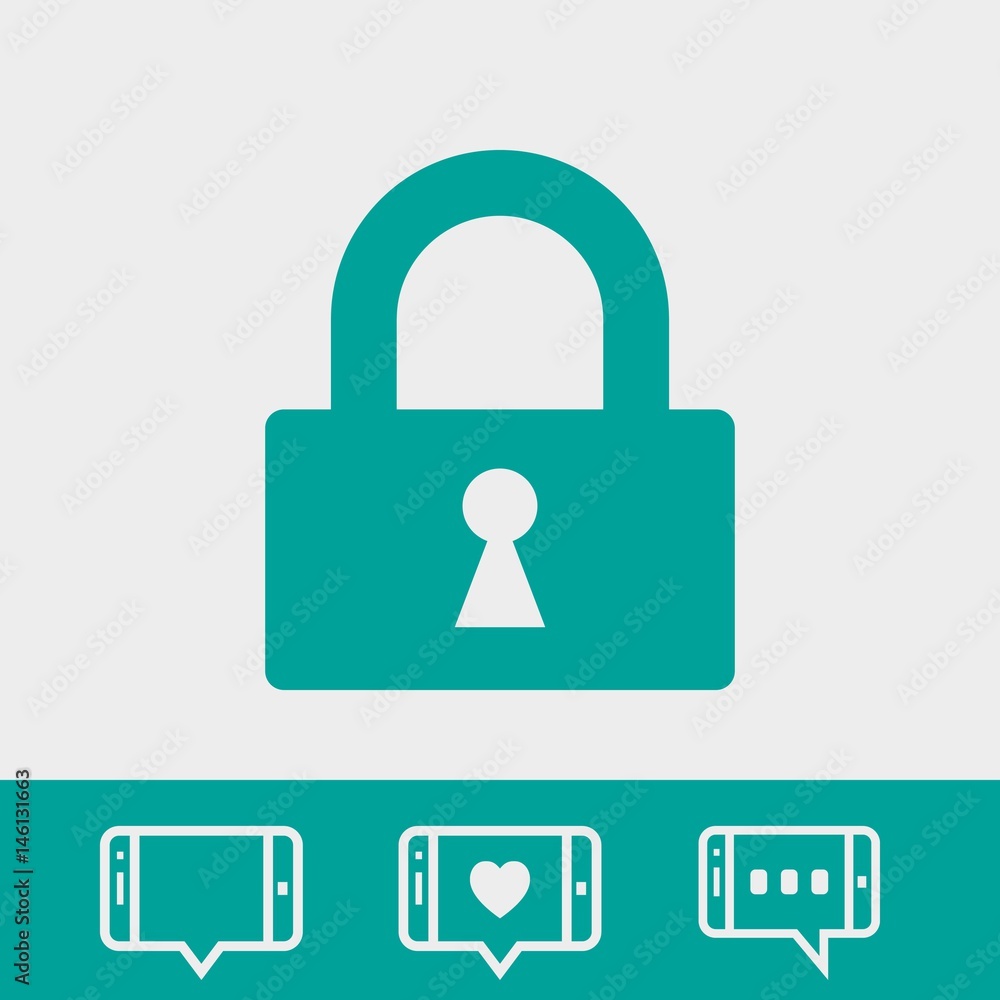 lock icon stock vector illustration flat design lock icon stock vector illustration flat design