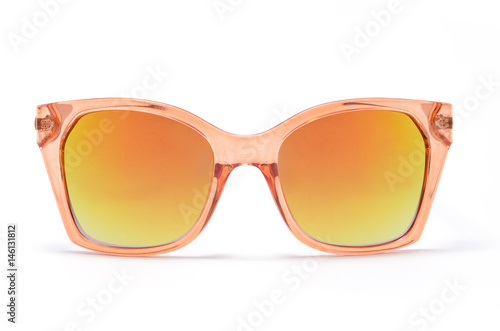 Sunglasses with transparent frame isolated on white