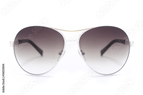 Sunglasses in an iron frame isolated on white