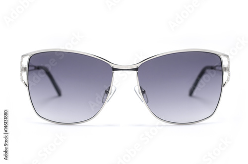 women's sunglasses with black glass isolated on white