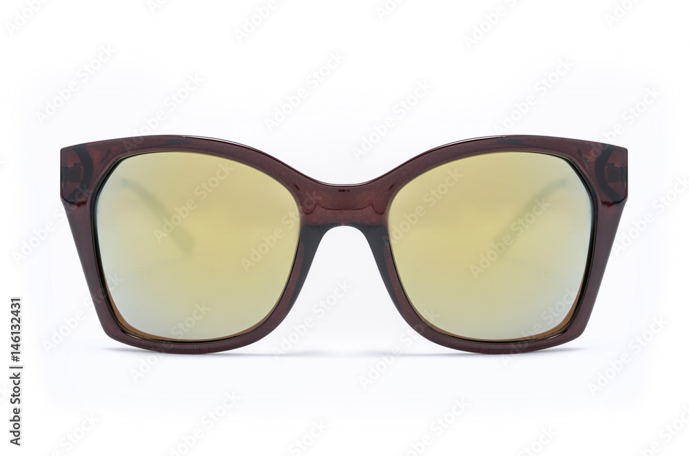 Sunglasses with wide frame isolated on white Sunglasses with wide frame isolated on white