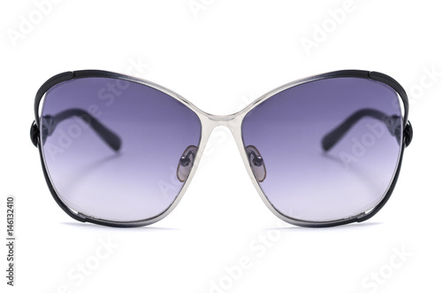 women's sunglasses with black glass isolated on white
