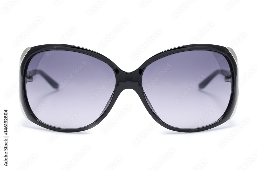 Fototapeta premium women's sunglasses with purple glass isolated on white