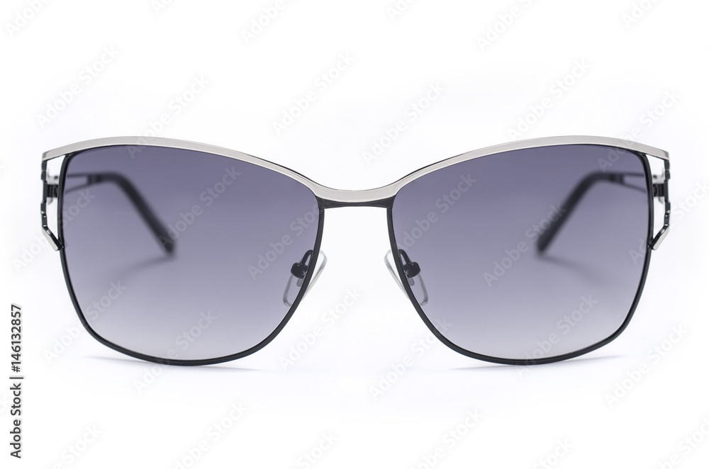 Sunglasses in an iron frame isolated on white Sunglasses in an iron frame isolated on white