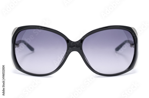women's sunglasses with purple glass isolated on white