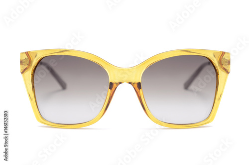 Sunglasses with transparent frame isolated on white