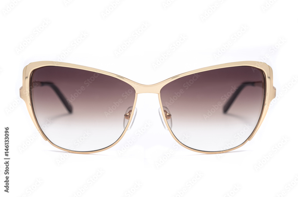 women's sunglasses with brown glass isolated on white women's sunglasses with brown glass isolated on white