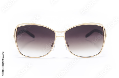 Sunglasses in an iron frame with brown glass isolated on white © vitaly tiagunov