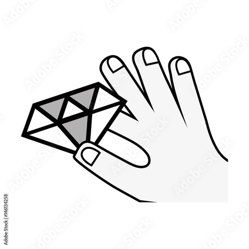luxury diamond cristal gem in the hand