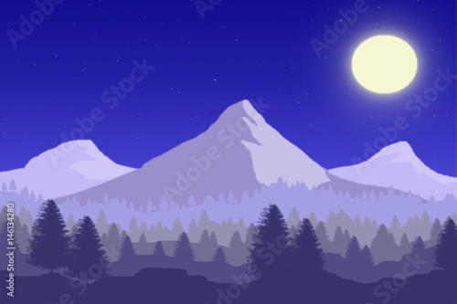 moon and mountains