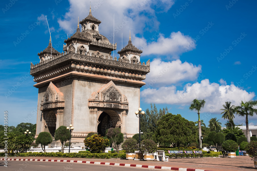 Patuxai memorial monument Vientiane, Laos